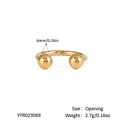 Настоящее золото 18K 304 открытые манжеты из нержавеющей стали для женщин, реальный 18 k позолоченный, 60 мм, внутренний диаметр: регулируемый