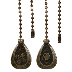 Античная Бронза Удлинитель железной цепи, с латунным потолочным вентилятором в форме капли и подвеской в виде лампочки, античная бронза, 315 мм, 2 шт / комплект