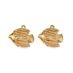 Fish 304 подвески из нержавеющей стали, ионное покрытие (ip), реальный 18 k позолоченный, рыба, 15.5x17x6 мм, отверстие : 1.2 мм