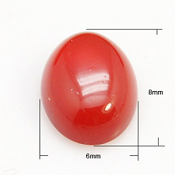Красный Агат Природные сердоликовые кабошоны, овальные, 8x6x3 мм