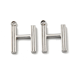 Letter H Anlaufgeschützt 304 Anhänger aus Edelstahl, Brief Reize, Buchstabe h, 14x10x1.5 mm, Bohrung: 1.4 mm