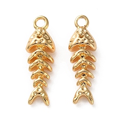 Настоящее золото 18K Подвески из морской латуни, Очарование рыб, реальный 18 k позолоченный, 18x5x4 мм, отверстие : 1.6 мм