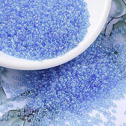 (RR299) Pale Sapphire AB Миюки круглые бусины рокайль, японский бисер, 11/0, (rr 299) бледный сапфир ab, 2x1.3 мм, отверстия : 0.8 mm, около 50000 шт / фунт