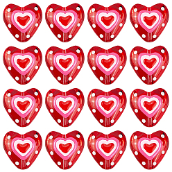 Малиновый 16 шт. стеклянные эмалевые бусины, сердце, малиновый, 13.5x13.5x9 мм, отверстие : 1.2 мм