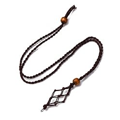 Кокосово-Коричневый Изготовление ожерелья с подвеской в виде мешочка из нейлона в технике макраме, с деревянными шариками, кокосового коричневый, 17.01 дюйм (43.2 см)