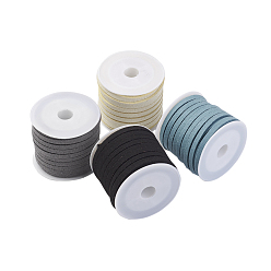 (52) Непрозрачная лаванда Шнуры из искусственной замши, искусственная замшевая кружева, разноцветные, 4x1.5 мм, около 5.46 ярдов (5 м) / рулон, 4 рулонов / набор