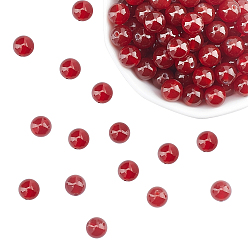Ágata Roja Cuentas de cornalina naturales hebras, teñido, rondo, 8 mm, agujero: 1 mm, sobre 50 unidades / cadena, 15.7 pulgada, 2strand / caja