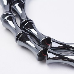 Non-magnetic Hematite Non-magnetic Synthetic Hematite Beads Strands, Bamboo, 16x8mm, Hole: 0.5mm, about 25pcs/strand, 15.74 inch