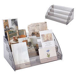 Коричневый Прозрачный акрил 4 стойка для демонстрации лаков для ногтей, треугольные, кофе, 30.5x18.1x14.2 см