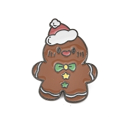 Gingerbread Man Рождественская тема цинковый сплав эмалированная брошь-булавка для рюкзака одежда, Колобок, 30x24 мм