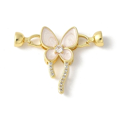 Настоящее золото 18K Латунный паве из прозрачного кубического циркония с застежками, с эмалью, без свинца и без кадмия, долговечный, стойки покрытие, бабочка, реальный 18 k позолоченный, 42 мм