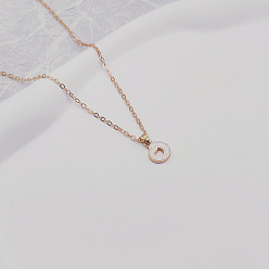 Letter O Ожерелья с подвесками из сплава и белой эмали, золотые, Письмо O, 17.72 дюйм (45 см)