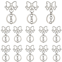 Платина 18шт. застежки для брелков из сплава, бантом, платина, 65 мм