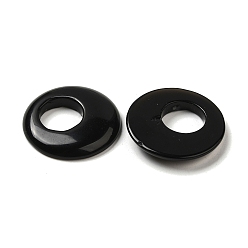 Obsidian Natural Obsidian Pendants, Donut/Pi Disc Charms, 27.5~28x4.5~5.5mm