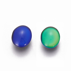 Colorful Glass Cabochons, Changing Color Mood Cabochons, Oval, Colorful, 10x8x4mm