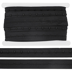 Черный 5 ярды 1 ряд крючок и петля лента, полиэфирная лента для шитья нижнего белья, чёрные, 28x1.3 мм, около 4.572 м / набор
