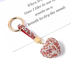 Сиамский Брелок из искусственной кожи и стразов, с литыми пружинными кольцами, сердце, Сиам, 11.5x4.5 см