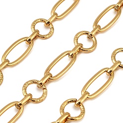 Настоящее золото 18K 304 овальные звенья из нержавеющей стали с кольцевыми звеньями, ионное покрытие (ip), несварные, с катушкой, реальный 18 k позолоченный, 20.5x8.5x2мм и 20x2мм и 9.5x5x2мм