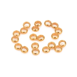 Золотой 201 распорные втулки из нержавеющей стали, двойное кольцо, числа 8 форму, золотые, 8x4x1.8 мм, отверстие : 2.5 мм