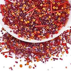 Красный Стеклянные бусины, рис, трубка и рассыпной, разнообразные, набор для изготовления ювелирных изделий из браслета своими руками, красные, 1.5~4.5 мм, 30 г / мешок