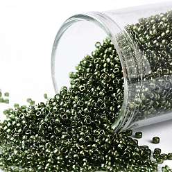 (333) Gold Luster Fern Toho runde Rocailles, japanische Rocailles, (333) Goldglanzfarn, 15/0, 1.5 mm, Bohrung: 0.7 mm, über 3000pcs / Flasche, 10 g / Flasche