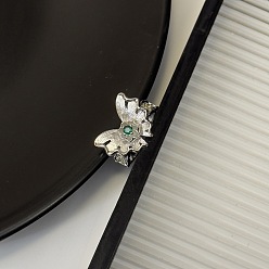 Бабочка Регулируемые манжеты из сплава и страз, платина, бабочка, внутренний диаметр: 15~20 мм