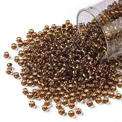 (2156S) Silver Lined Honey Amber TOHO Round Seed Beads, Japanese Seed Beads, (2156S) Silver Lined Honey Amber, 8/0, 3mm, Hole: 1mm, about 222pcs/bottle, 10g/bottle