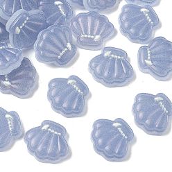Shell Shape Пластиковые эмалевые кабошоны, серые, формы раковины, 19x21.5~22x4.8 мм