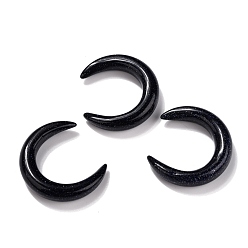 Синий Драгоценный Камень Синтетические голубые шарики голдстоуновские, без отверстия , для проволоки завернутые кулон решений, двойной рог / полумесяц, 31x28x6.5 мм