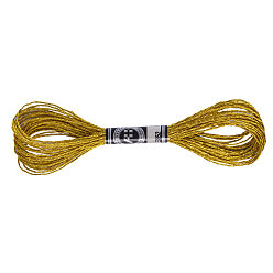 Темно-Золотистый 12-слойная нить для вышивания из металлизированного полиэстера, блестящие нитки для вышивки крестиком для рукоделия, ручная вышивка, браслеты дружбы плетеная веревка, темные золотарник, 0.8 мм, о 8м / моток