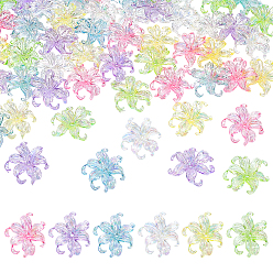 (52) Непрозрачная лаванда 60шт 6 цвета смоляные колпачки для бусин, цветок ириса, разноцветные, 45x40.5x8.5 мм, отверстие : 3 мм, 10 шт / цвет