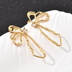 Настоящее золото 14K 304 серьги-гвоздики из нержавеющей стали с кристаллами и стразами, ионное покрытие (ip), крыло, слева и справа, реальный 14 k позолоченный, 47x21 мм