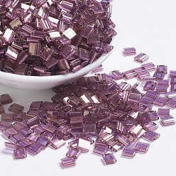 (TL316) Light Amethyst Gold Luster MIYUKI TILA Beads, Japanese Seed Beads, 2-Hole, (TL316) Light Amethyst Gold Luster, 5x5x1.9mm, Hole: 0.8mm, about 590pcs/50g