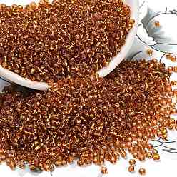 Темно-Золотистый 12/0 стакан бисер, серебряная линия круглое отверстие, круглые, темные золотарник, 2 мм, Отверстие: 1 мм, о 30000 бисер / фунт