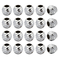 Серебро 20шт. 925 бусины-разделители из стерлингового серебра, круглые, серебряные, 4x4 мм, отверстие : 1.5 мм