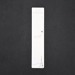 Белый Бумажные карты дисплея ожерелья, прямоугольные, белые, 19.6x4x0.06 см