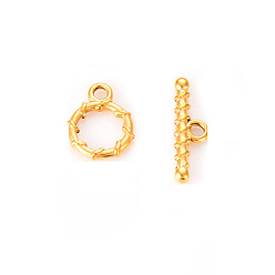 Ring Застежки-тоглы из нержавеющей стали, золотые, кольцо, застежки: 15x12 мм, бар: 20x6 mm