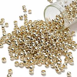 (PF558) PermaFinish Silver Metallic Тохо 6/0 круглые бусины, японский бисер, (pf 558) перманентный серебристый металлик, 4 мм, отверстие : 1.5 мм, Около 168 шт / 10 г