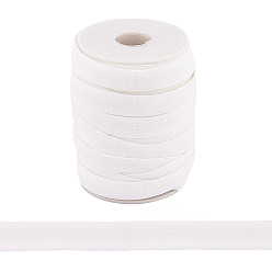 Blanco Cuerda elástica plana, con silicona, cinta elástica antideslizante, para accesorios para el cabello, ropa, boda, con carrete, blanco, 15 mm, sobre 20yards / rodillo (18.28 m / rollo)