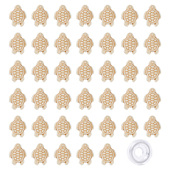 Цвет Древесины 40шт. фарфоровые бусины ручной работы в виде черепахи, с 1 свернутой прочной эластичной эластичной нитью для изготовления эластичных браслетов своими руками, деревесиные, 19x15x8.5 мм, отверстие : 2 мм