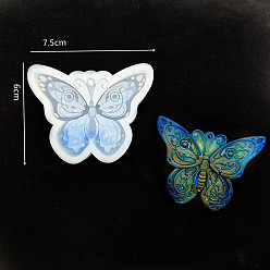 Белый Подвески-бабочки своими руками в силиконовой форме, формы для литья смолы, для уф-смолы, изготовление изделий из эпоксидной смолы, белые, 75x60 мм