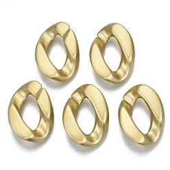 Золотистый Непрозрачные акриловые кольца, разъемы для быстрой связи, для изготовления бордюрных цепей, твист, золотые, 30x21x7 мм, Внутренний диаметр: 17x8.5 мм, о 280 шт / 500 г