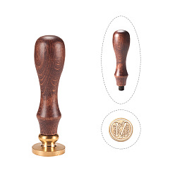 Letter M DIY Letter Scrapbook Brass Wax Seal Stamps and Wood Handle Sets, Letter.M, 25x14mm, 75mm