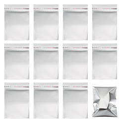 Серебро Пакеты для хранения из целлофана OPP, пакеты с самоуплотнением, прямоугольные, серебряные, 8.8~11.2x7x0.01 см