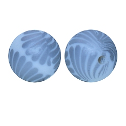 Серый Круглые бусины из пищевого силикона с каплевидным принтом, серые, 15 мм