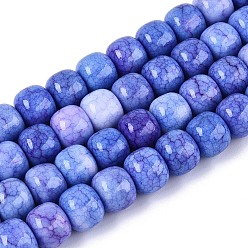 Королевский синий Нити из окрашенных стеклянных бусин с эффектом омбре, имитация нефрита, баррель, королевский синий, 10~10.5x8~8.5 мм, отверстие : 1~1.4 мм, около 87~93 шт / нитка, 29.33~31.30 дюйм (74.5~79.5 см)