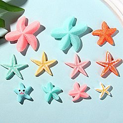 (52) Непрозрачная лаванда Непрозрачные смоляные кабошоны, морская звезда, разноцветные, 17~35x17~35x4~11 мм