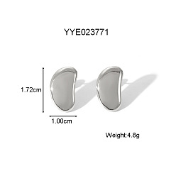 Нержавеющая Сталь Цвет Боб 304 серьги-гвоздики из нержавеющей стали для унисекс, цвет нержавеющей стали, 17.2x10 мм