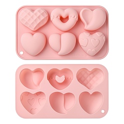 Pink Силиконовые формы, сердце, розовые, 17.6x10.3x2.5 см