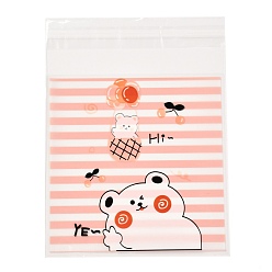 Медведь Пластиковый пакет для форм для выпечки, с самоклеющейся, для шоколада, конфеты, печенье, Медведь Pattern, 13x10x0.03 см, около 95~100 шт / упаковка